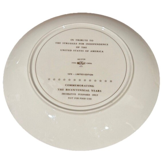 Vintage 1976- Alvin Fine China-Commemorating Bicentennial Collector’s Plate - Picture 2 of 7
